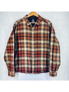 Kuhl Flannel Shirt Mens XL Cotton Blend Button Up Plaid Hiking Outdoor